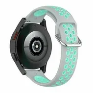 Siliconen sportbandje met gesp - Grijs + turquoise - Huawei Watch GT 2 Pro / GT 3 Pro - 46mm van Watchbandjes-shop – productfoto