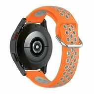Siliconen sportbandje met gesp - Oranje + grijs - Huawei Watch 4 (pro) / 3 (pro) / Ultimate / Ultimate 2 van Watchbandjes-shop – productfoto