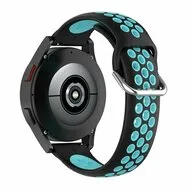 Siliconen sportbandje met gesp - Zwart + blauw - Samsung Galaxy Watch 3 - 45mm by Watchbandjes-shop – product photo