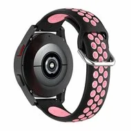 Siliconen sportbandje met gesp - Zwart + lichtroze - Samsung Galaxy Watch 4 Classic - 42mm & 46mm by Watchbandjes-shop – product photo