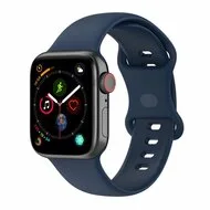 Siliconen sportbandje - Navy Blauw - Maat: S/M - Geschikt voor Apple Watch 44mm / 45mm / 46mm / 49mm by Watchbandjes-shop – product photo