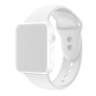 Siliconen sportbandje - Wit - Dubbele druksluiting - Geschikt voor Apple Watch 38mm / 40mm / 41mm / 42mm van Watchbandjes-shop – productfoto