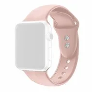 Siliconen sportbandje - Zacht roze - Dubbele druksluiting - Geschikt voor Apple Watch 44mm / 45mm / 46mm / 49mm by Watchbandjes-shop – product photo