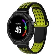 Siliconen sportbandje - Zwart + geel - Garmin Forerunner 220 / 230 / 235 / 620 / 630 / 735 van Watchbandjes-shop – productfoto