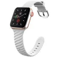 Siliconen 'Twist' bandje - Wit - Geschikt voor Apple Watch 44mm / 45mm / 46mm / 49mm by Watchbandjes-shop – product photo