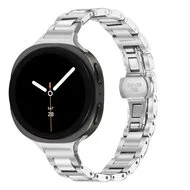 Slim fit stalen schakelband - Zilver - Samsung Galaxy Watch 8 - 40mm / 44mm van Watchbandjes-shop – productfoto
