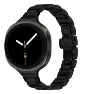 Slim fit stalen schakelband - Zwart - Samsung Galaxy Watch 8 Classic - 46mm by Watchbandjes-shop – product photo