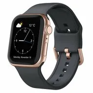 Soft siliconen bandje met gespsluiting - Donkergrijs - Geschikt voor Apple Watch 44mm / 45mm / 46mm / 49mm by Watchbandjes-shop – product photo
