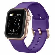 Soft siliconen bandje met gespsluiting - Paars - Geschikt voor Apple Watch 44mm / 45mm / 46mm / 49mm van Watchbandjes-shop – productfoto