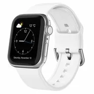 Soft siliconen bandje met gespsluiting - Wit - Geschikt voor Apple Watch 38mm / 40mm / 41mm / 42mm by Watchbandjes-shop – product photo