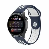 Sport Edition Siliconen band - Donkerblauw + wit - Xiaomi Mi Watch / Xiaomi Watch 2 / Xiaomi Watch S1 / S2 / S3 / S4 (47mm) van Watchbandjes-shop – productfoto