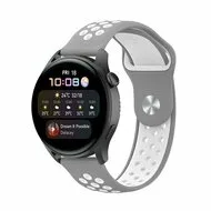 Sport Edition siliconen band - Grijs + wit - Huawei Watch 4 (pro) / 3 (pro) / Ultimate / Ultimate 2 by Watchbandjes-shop – product photo