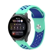 Sport Edition Siliconen band - Mintgroen + blauw - Samsung Galaxy Watch 3 - 45mm van Watchbandjes-shop – productfoto