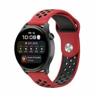 Sport Edition siliconen band - Rood + zwart - Huawei Watch 5 - 46mm van Watchbandjes-shop – productfoto