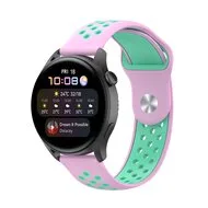 Sport Edition Siliconen band - Roze + groen - Samsung Galaxy Watch - 46mm by Watchbandjes-shop – product photo
