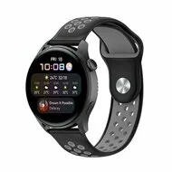 Sport Edition siliconen band - Zwart + grijs - Huawei Watch 4 (pro) / 3 (pro) / Ultimate / Ultimate 2 van Watchbandjes-shop – productfoto