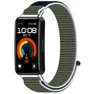 Sport loop nylon bandje - Blauw / groen - Huawei Band 10 / 9 / 8 van Watchbandjes-shop – productfoto