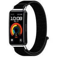 Sport loop nylon bandje - Zwart - Huawei Band 10 / 9 / 8 by Watchbandjes-shop – product photo