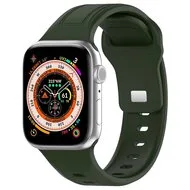 Square siliconen band - Donkergroen - Geschikt voor Apple Watch 44mm / 45mm / 46mm / 49mm by Watchbandjes-shop – product photo