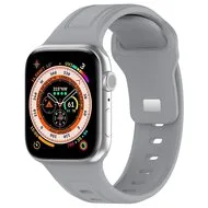 Square siliconen band - Grijs - Geschikt voor Apple Watch 44mm / 45mm / 46mm / 49mm van Watchbandjes-shop – productfoto