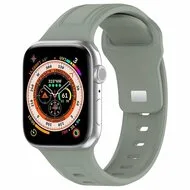 Square siliconen band - Grijsgroen licht - Geschikt voor Apple Watch 38mm / 40mm / 41mm / 42mm van Watchbandjes-shop – productfoto