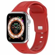 Square siliconen band - Rood - Geschikt voor Apple Watch 38mm / 40mm / 41mm / 42mm by Watchbandjes-shop – product photo