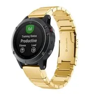 Stainless steel schakelband - Goud - Garmin Fenix 7s/6s/5s / Instinct 2s / Epix Pro Gen 2 (42mm) van Watchbandjes-shop – productfoto