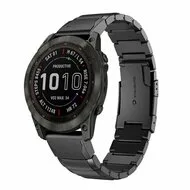 Stainless steel schakelband - Zwart - Garmin Fenix 9 / 9 pro - 51mm van Watchbandjes-shop – productfoto