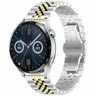 Stalen band - Zilver / goud - Huawei Watch 5 - 46mm van Watchbandjes-shop – productfoto