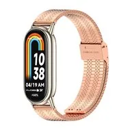 Stalen RVS band - Rosé goud - Xiaomi Smart Band 8 / 9 / 10 van Watchbandjes-shop – productfoto