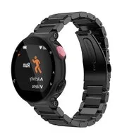 Stalen schakelband - Zwart - Garmin Forerunner 220 / 230 / 235 / 620 / 630 / 735 van Watchbandjes-shop – productfoto