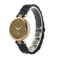 Stalen schakelband - Zwart - Garmin Lily van Watchbandjes-shop – productfoto
