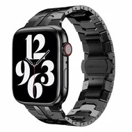 Stalen schakelband - Zwart - Geschikt voor Apple watch 44mm / 45mm / 46mm / 49mm von Watchbandjes-shop – Produktfoto