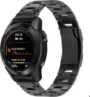 Titanium schakelband - Zwart - Garmin Forerunner 745 / 935 / 945 / 955 / 965 / 970 van Watchbandjes-shop – productfoto