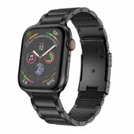 Titanium schakelband - Zwart - Geschikt voor Apple watch 38mm / 40mm / 41mm / 42mm van Watchbandjes-shop – productfoto