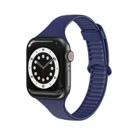 TPU Slim Fit bandje - Donkerblauw - Geschikt voor Apple Watch 44mm / 45mm / 46mm / 49mm van Watchbandjes-shop – productfoto