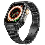 Ultra Protective Stainless Steel band - Zwart - Geschikt voor Apple watch 45mm van Watchbandjes-shop – productfoto