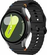 Wave Sportband - Maat: S/M - Zwart - Samsung Galaxy Watch 5 (Pro) - 40mm / 44mm / 45mm by Watchbandjes-shop – product photo