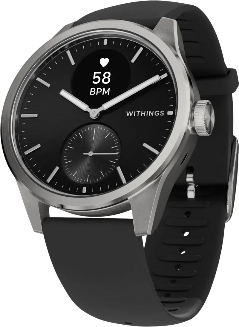 ScanWatch 2 - 42 mm Hybride Smartwatch - ECG, AFib Detectie, SpO₂ Meter, Hartslagmeter, Slaaptracker, Menstruatiecyclus Tracking, 24/7 Temperatuurmeting, 35 Dagen Batterij, Saffierglas, 5 ATM Waterdicht de Withings en Noir – photo produit