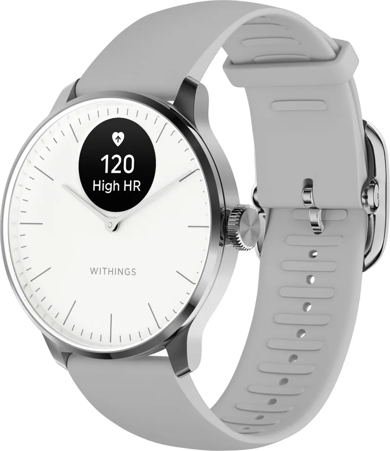 ScanWatch Light - 37mm Hybride Smartwatch - Hartslagmeter, Slaaptracker, Menstruatiecyclus Tracking, Activiteitstracker, 35 Dagen Batterij, Gorilla Glass, 5 ATM Waterdicht by Withings in White – product photo