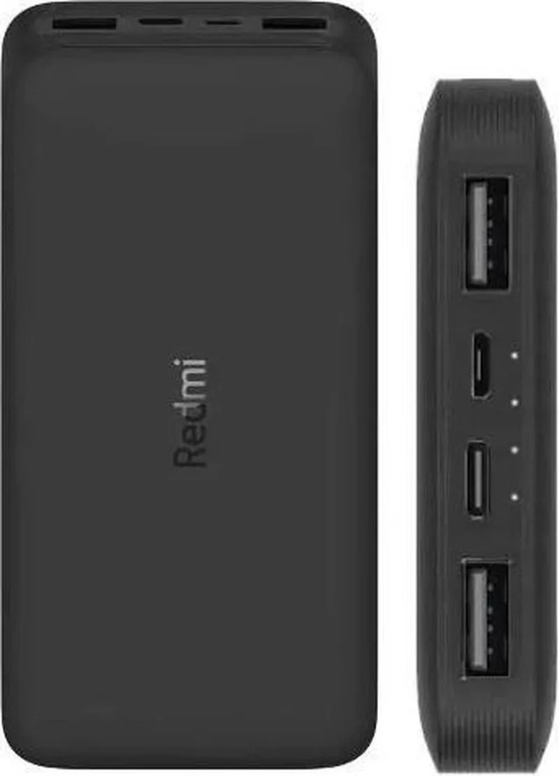 20000mAh Redmi 18W Fast Charge Power Bank - 20000mAh - 18W Snelladen - Dubbele USB-A-uitgang by Xiaomi in Black – product photo