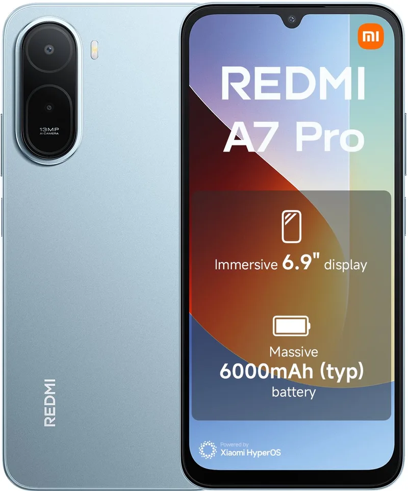 A7 Pro Mist Blue 4G RAM 64G ROM van Xiaomi in Blauw – productfoto