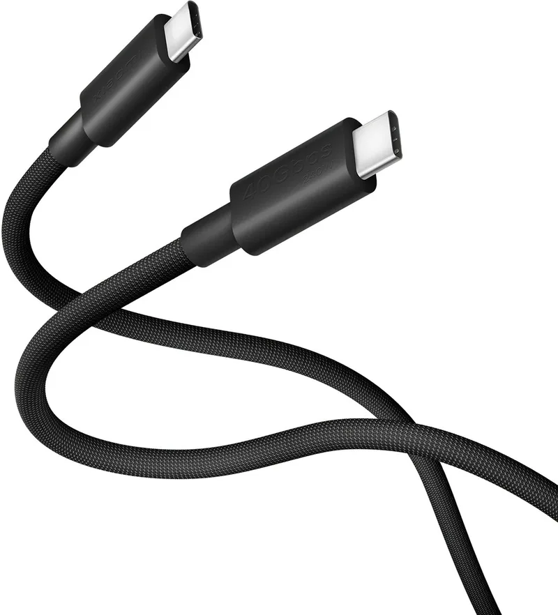 braided USB-C naar USB-C Kabel - 1 meter 6A 240W - USB4 - gevlochten kabel von Xiaomi in Schwarz – Produktfoto