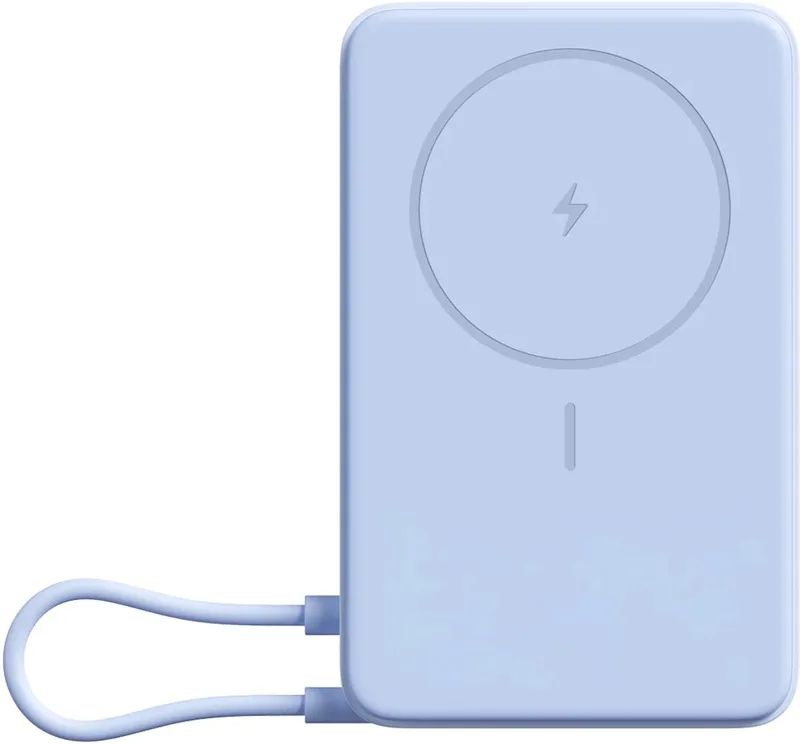 Magnetic Power Bank 10000 with Built-in Stand - 10000 mAh - Magnetisch - Geïntegreerde USB-C-kabel - Blauw by Xiaomi in Blue – product photo