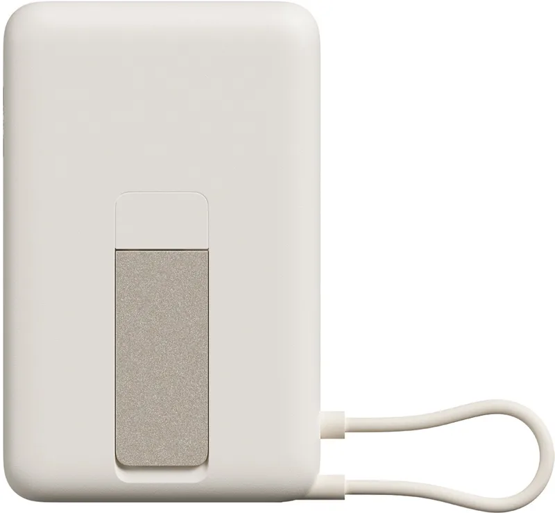 Magnetic Power Bank 10000 with Built-in Stand - 10000 mAh - Magnetisch - Geïntegreerde USB-C-kabel de Xiaomi en Beige – photo produit
