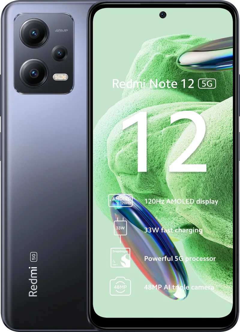 Note 12 - 128GB - 5G von Xiaomi in Grey Black – Produktfoto