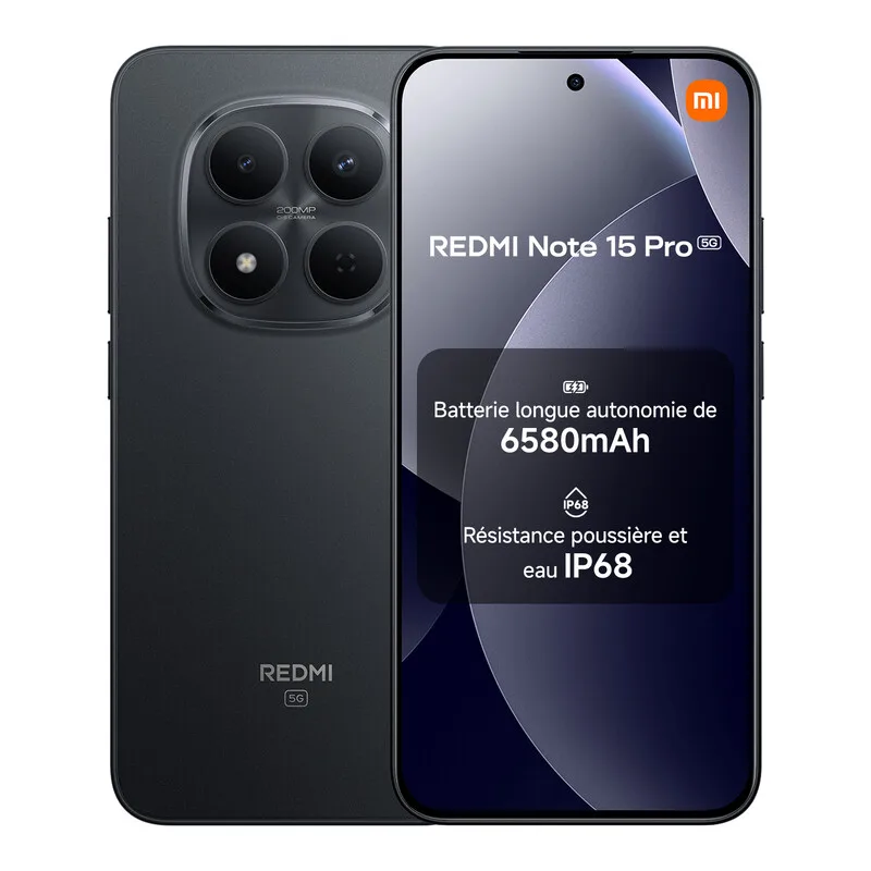Note 15 Pro 5G Noir 12 Go RAM 512 Go ROM eSIM, Double SIM, NFC de Xiaomi – photo produit