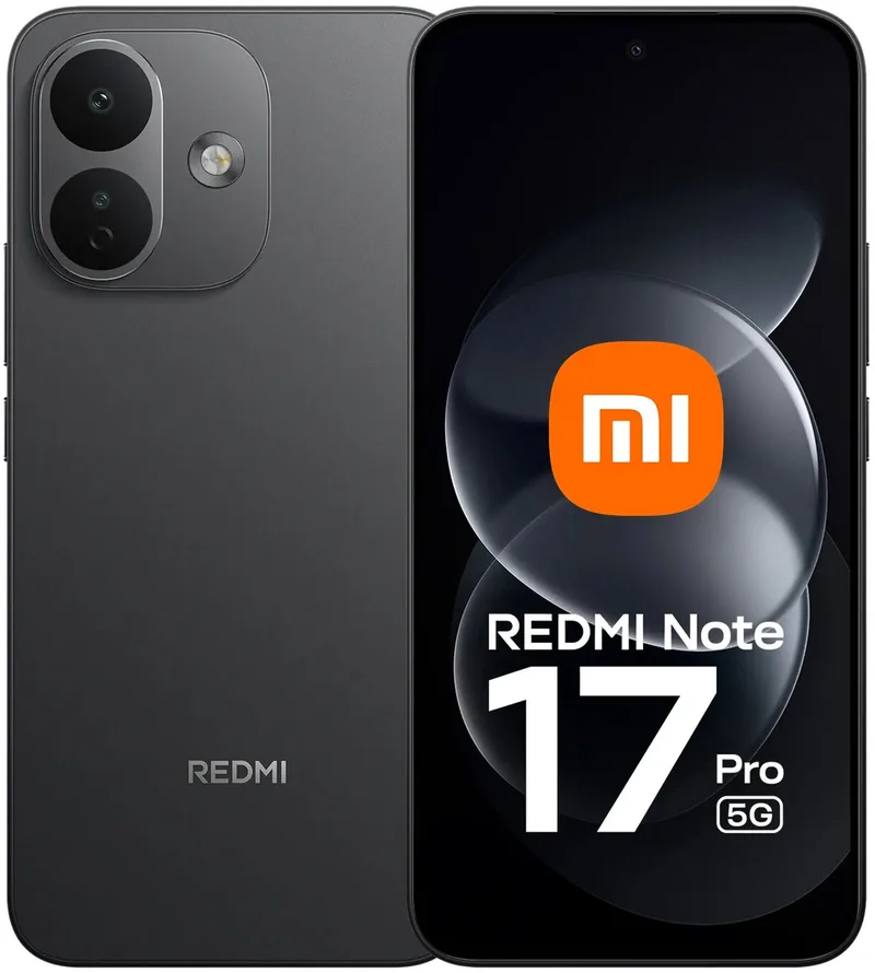 Note 17 Pro 5G - 6G RAM - 256GB - 8340 mAh-batterij met 67 W HyperCharge - 6,83" 1.5K CrystalRes AMOLED display - AI ultrascherp beeldsysteem van Xiaomi in Zwart – productfoto
