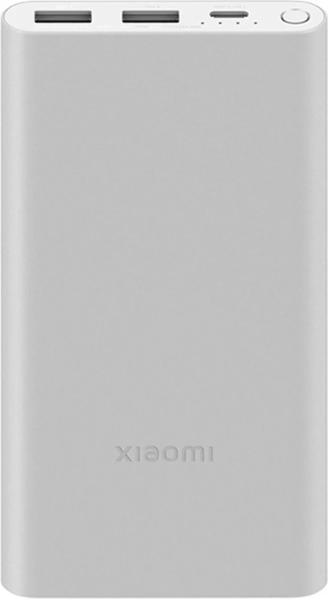 PB100DZM 22.5W PowerBank 10000mAh 3 Poorten usb-A en USB-C Snellader van Xiaomi in Zilver – productfoto