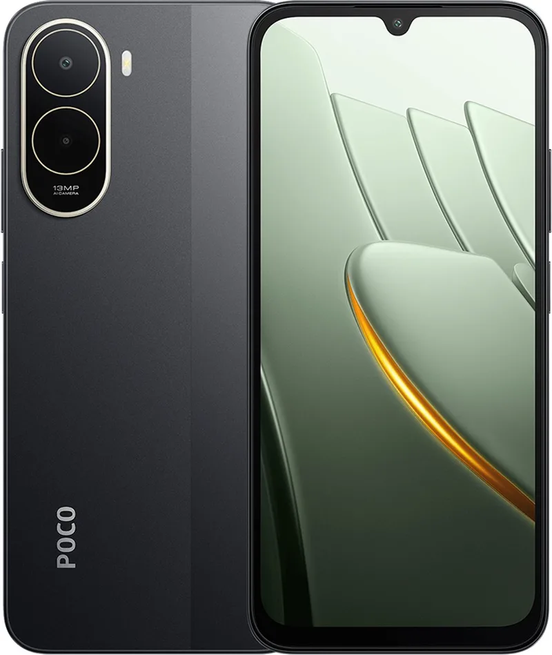 POCO C81 Pro - 4GB RAM - 128GB - Meeslepende 6,9" display - Enorme 6000 mAh (typ) batterij - Krachtige octa-core processor by Xiaomi in Black – product photo